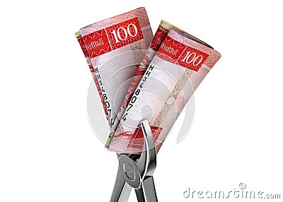 Dentist Pliers And Banknotes Stock Photo