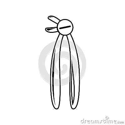 dentist pliers icon. Element of cyber security for mobile concept and web apps icon. Thin line icon for website design and Stock Photo