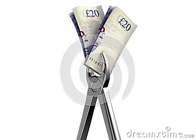 Dentist Pliers And Pound Banknotes Editorial Stock Photo