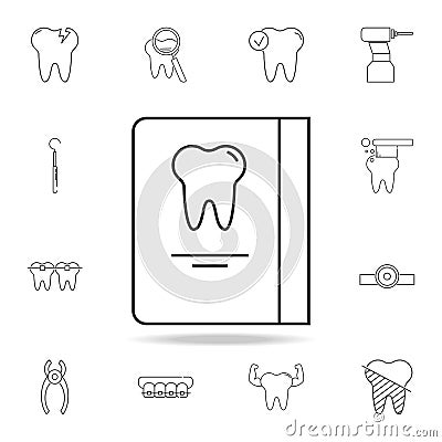 Dentist reception days schedule icon. Detailed set of dental outline line icons. Premium quality graphic design icon. One of the c Stock Photo