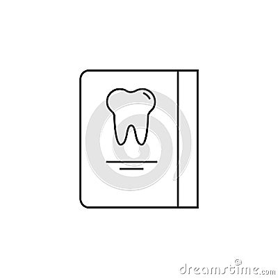 Dentist reception days schedule linear icon. Thin line illustration. Calendar page with human tooth inside contour symbol. Vector Cartoon Illustration