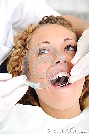 Dentists teeth checkup Stock Photo