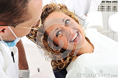 Dentists teeth checkup Stock Photo