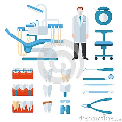 Dentist stomatology equipment vector illustration. Vector Illustration