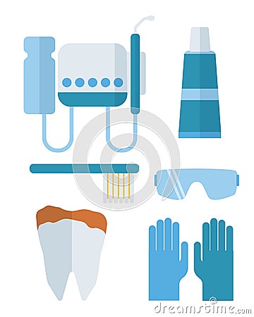 Dentist stomatology equipment vector illustration. Vector Illustration