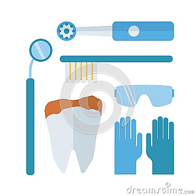 Dentist stomatology equipment vector illustration. Vector Illustration