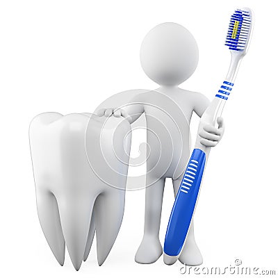 Dentist with a tooth and toothbrush Stock Photo