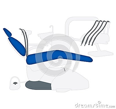 Dentist treatment chair, dentist treatment unit dentist chair. Illustration, graphic Stock Photo