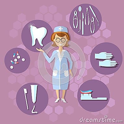 Dentistry, dentist, stomatology Vector Illustration