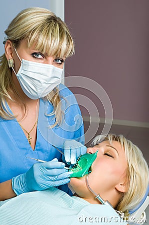 Dentistry, tooth cavity stopping Stock Photo