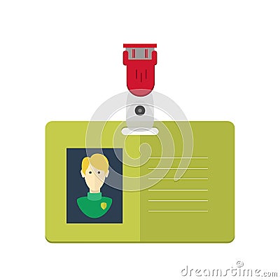 Dentity card of the person, badge, identification card. flat design. Stock Photo