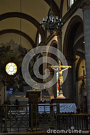 Dentro de la Catedral de Oaxaca Editorial Stock Photo