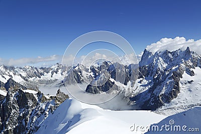 The Dents du Midi in the Swiss Alps Stock Photo