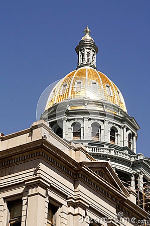 Denver Colorado Capital Building Gold Dome Stock Photo