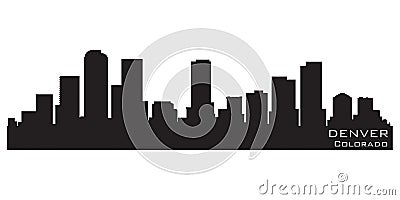 Denver, Colorado skyline silhouette. Detailed vector silhouette Vector Illustration