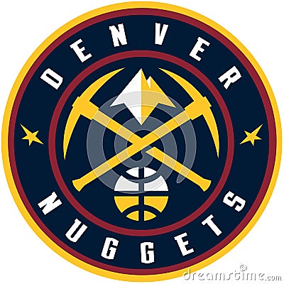 Denver Nuggets basketball club emblem. USA Editorial Stock Photo