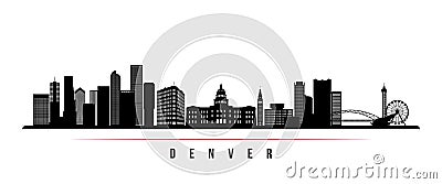 Denver skyline horizontal banner. Vector Illustration