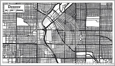 Denver USA City Map in Retro Style. Outline Map. Stock Photo