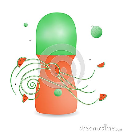 Deodorant with the aroma of watermelon Vector Illustration