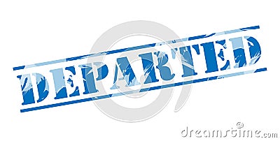 Departed blue stamp Stock Photo