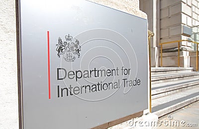 Department for International trade London UK Editorial Stock Photo