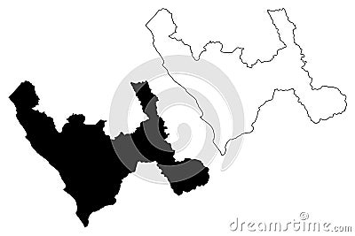 Department of La Libertad map vector Vector Illustration