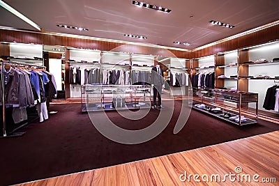 Department of masculine clothes Stock Photo