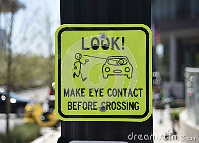 Pedestrian Crosswalk Public Safety Sign Stock Photo