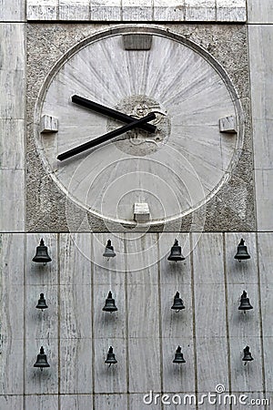 Department store (Prior) in Bratislava with clock and carillon Stock Photo