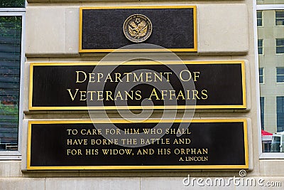 Department of Veteran Affairs Washington DC Editorial Stock Photo