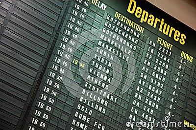 Departure board Stock Photo