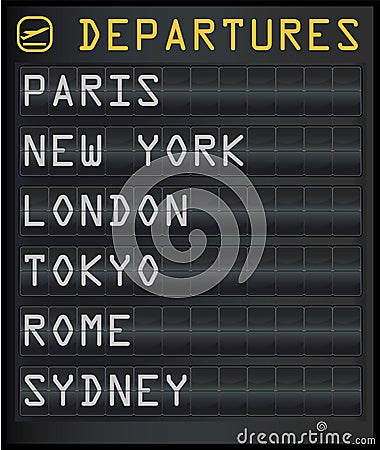 Departure board Vector Illustration