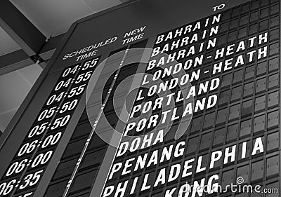 Departure board Stock Photo