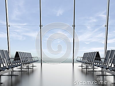 Departure lounge at the airport Stock Photo