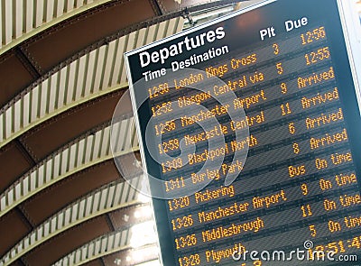 Departure timetable Stock Photo