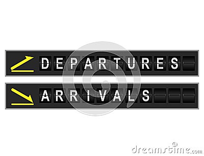 Departures Arrivals Signs Vector Illustration