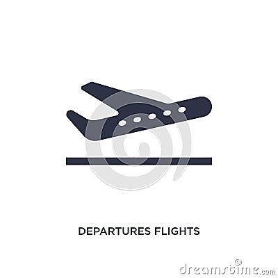 departures flights icon on white background. Simple element illustration from airport terminal concept Vector Illustration