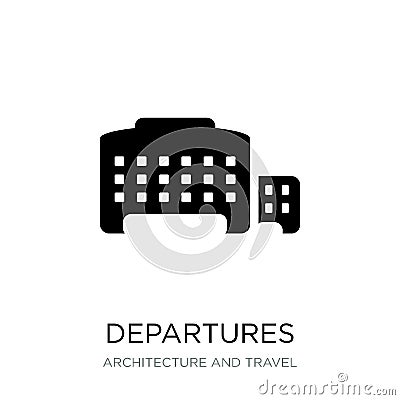 departures icon in trendy design style. departures icon isolated on white background. departures vector icon simple and modern Vector Illustration