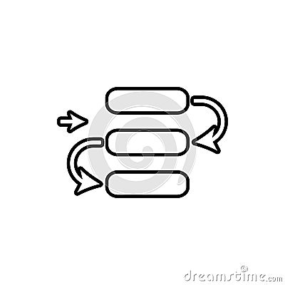 dependencies icon. Element of Software development for mobile concept and web apps icon. Thin line icon for website design and Stock Photo