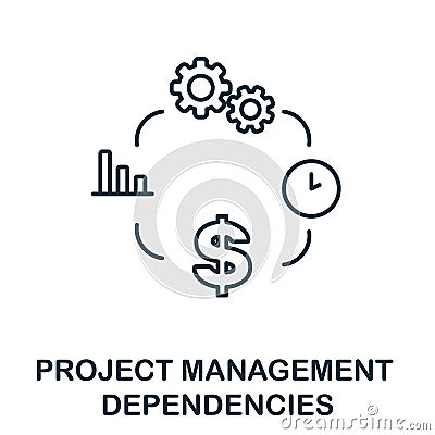 Dependencies icon. Line element from project management collection. Linear Dependencies icon sign for web design Vector Illustration