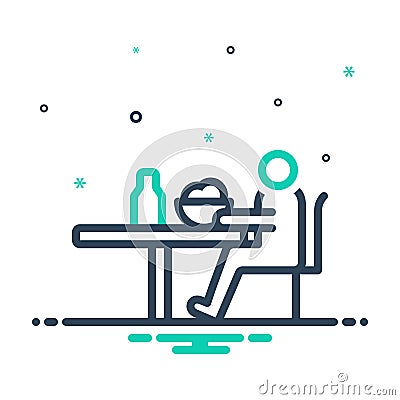 Mix icon for Depending, self depend and dining Vector Illustration