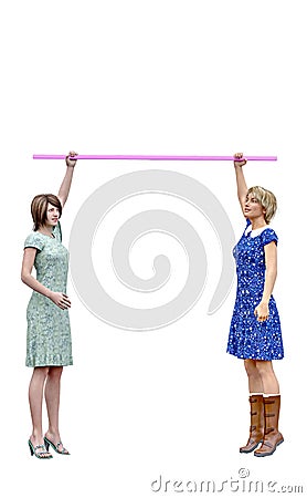 A depiction of the raise the bar concept Stock Photo