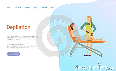 Depilation Service, Beauty Procedure Online Order Vector Illustration