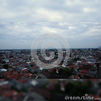 depok cloudy sky from drone mavic mini Editorial Stock Photo