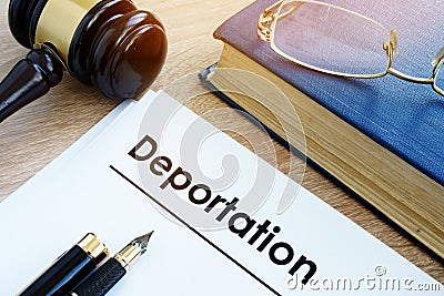 Deportation and other documents. Immigration law. Stock Photo