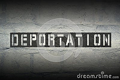 Deportation word gr Stock Photo