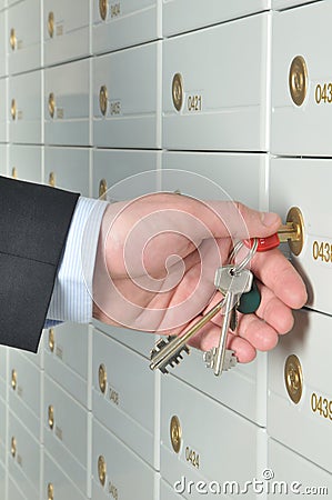 Deposit safe bank Stock Photo