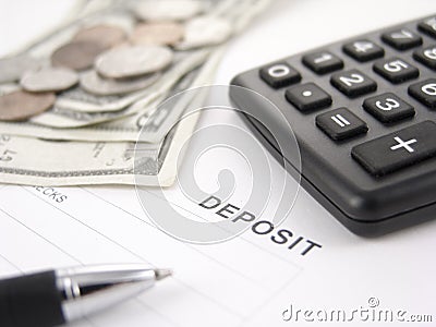 Deposit slip Stock Photo