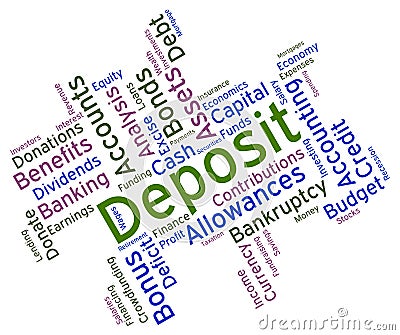 Deposit Word Shows Part Payment And Advance Stock Photo