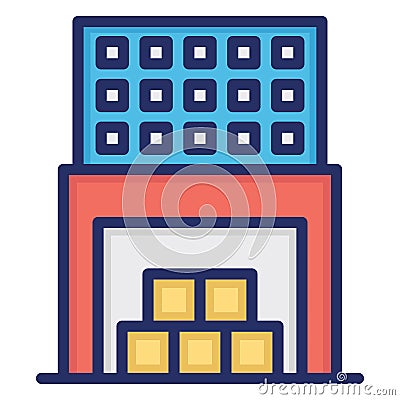Depository, stockroom Isolated Vector Icon which can be easily modified or edit Vector Illustration